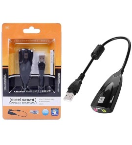 USB Sound Adapter Equalizer USB 2.0 Steel Sound Compatible With MAC OS9 / OS X Windows XP/Vista/Windows 7/Windows 8 - Plug and Play Compatibility - Supports Virtual 3D Sound - Turn your Front USB Port of Desktop into Audio Input and Mic!